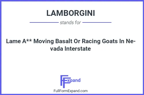 Full form of LAMBORGINI