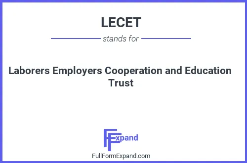 Full form of LECET