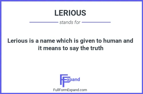Full form of LERIOUS