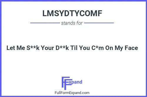 Full form of LMSYDTYCOMF