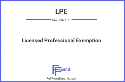 Full form of LPE
