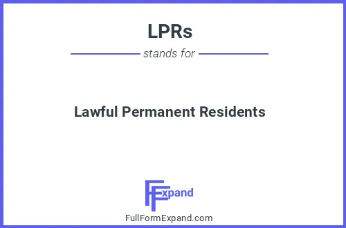 Full form of LPRs