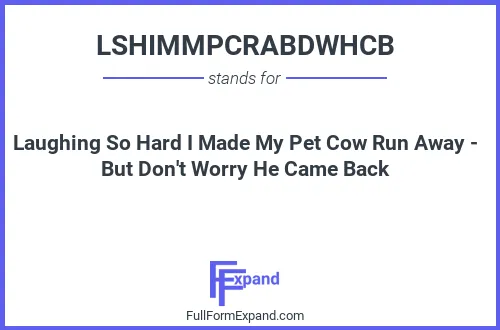 Full form of LSHIMMPCRABDWHCB