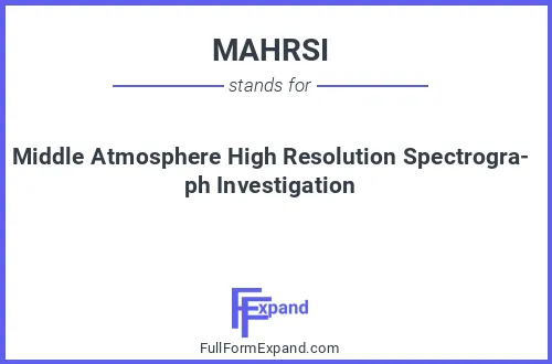 Full form of MAHRSI