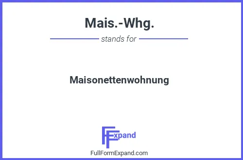 Full form of Mais.-Whg.