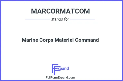 Full form of MARCORMATCOM