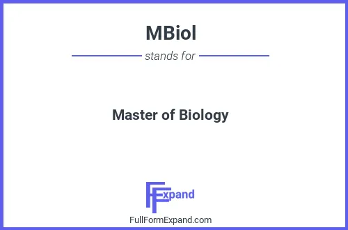 Full form of MBiol