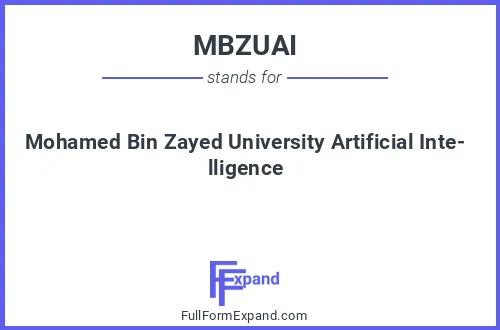 Full form of MBZUAI