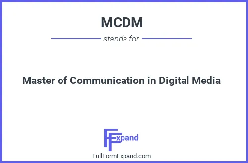 Full form of MCDM