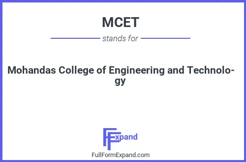 Full form of MCET