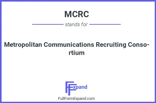 Full form of MCRC