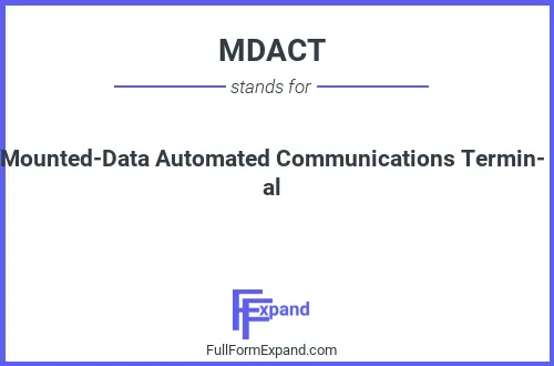 Full form of MDACT