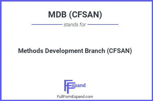 Full form of MDB (CFSAN)