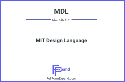 Full form of MDL