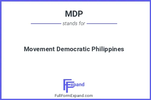 Full form of MDP