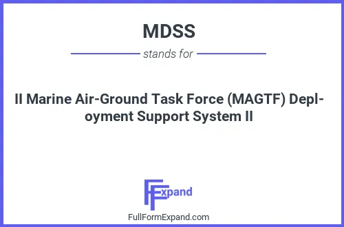 Full form of MDSS