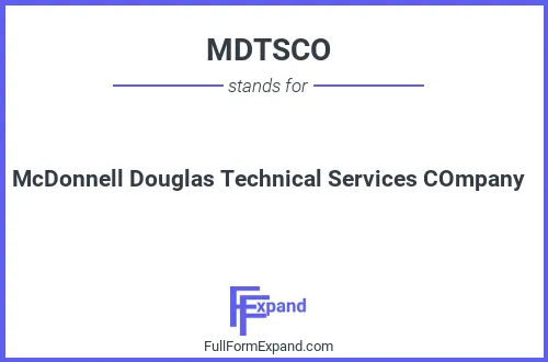 Full form of MDTSCO