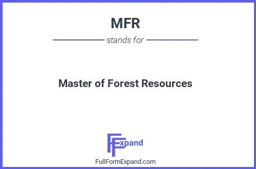 Full form of MFR