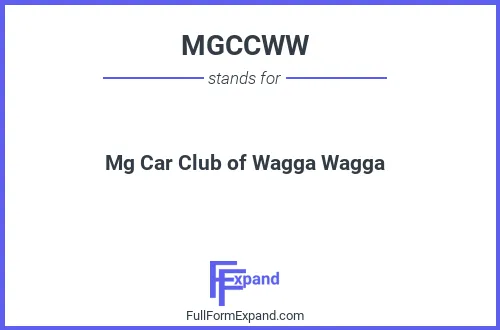 Full form of MGCCWW