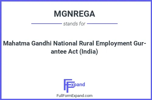 Full form of MGNREGA