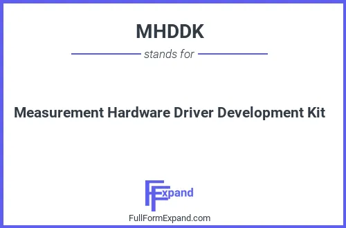 Full form of MHDDK