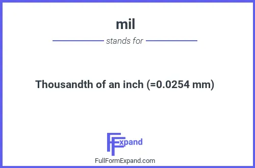 Full form of mil