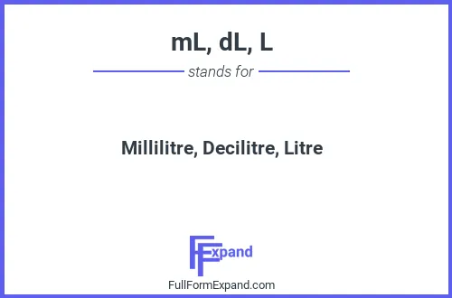 Full form of mL, dL, L