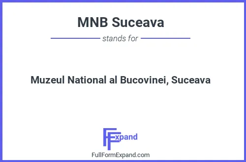 Full form of MNB Suceava