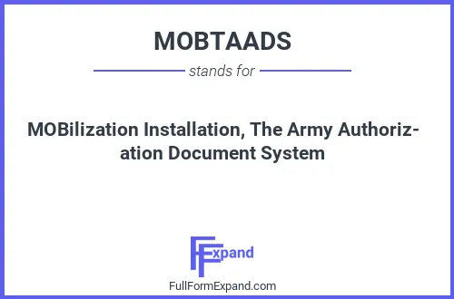 Full form of MOBTAADS