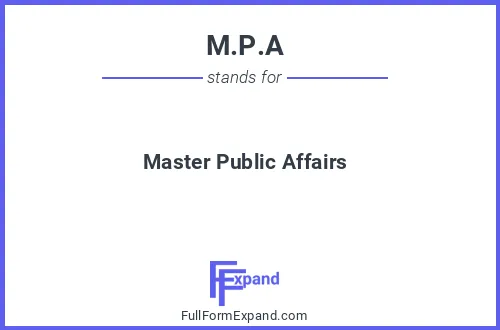 Full form of M.P.A