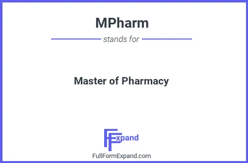 Full form of MPharm