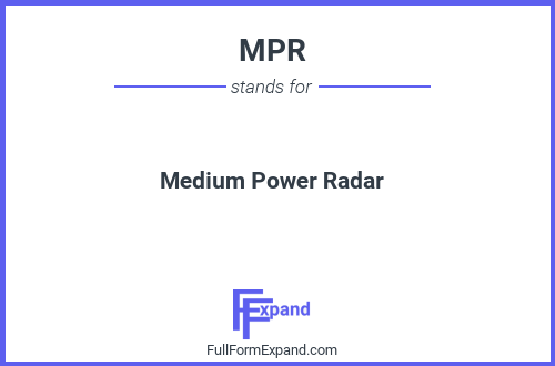 Full form of MPR