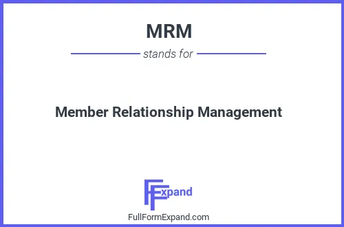 Full form of MRM