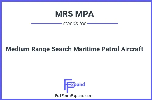 Full form of MRS MPA