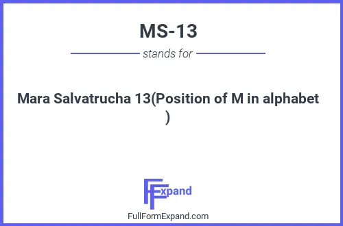 Full form of MS-13
