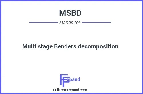 Full form of MSBD