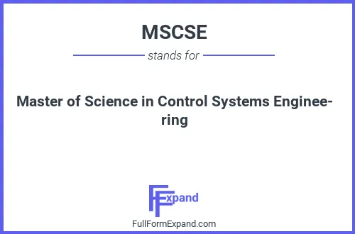 Full form of MSCSE