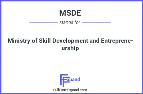 Full form of MSDE