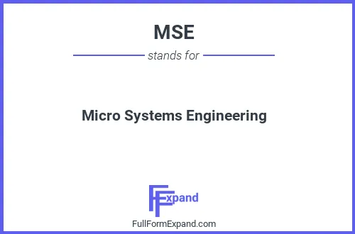 Full form of MSE
