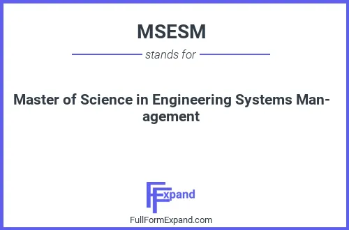 Full form of MSESM
