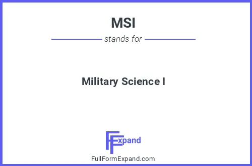Full form of MSI