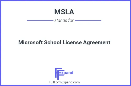 Full form of MSLA