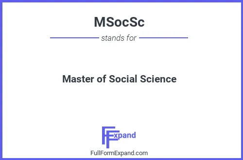 Full form of MSocSc