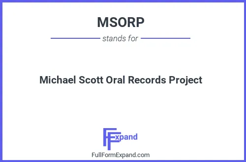 Full form of MSORP