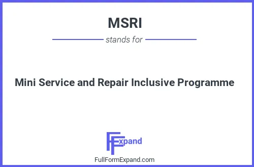 Full form of MSRI