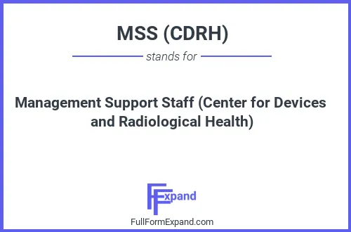 Full form of MSS (CDRH)