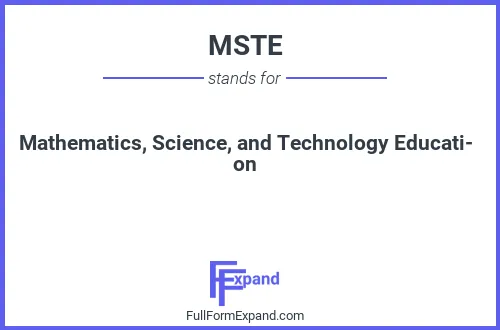 Full form of MSTE