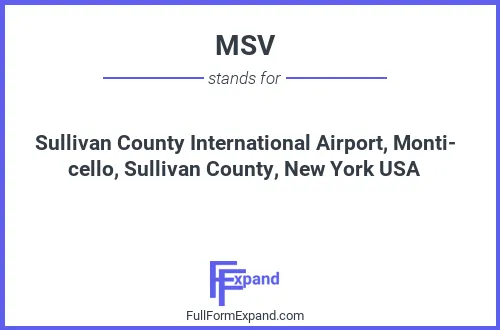 Full form of MSV