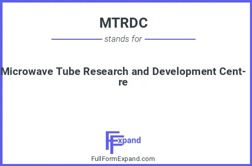 Full form of MTRDC