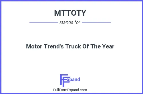 Full form of MTTOTY